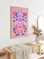 Maximalist Art Poster,Pink Floral Wall Art Picture,Bright Colors Boho Art Print Canvas For Modern Living Room bedroom Home Decor - Slobuy