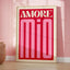 Maximalist Eclectic Pink French Quotes Bisou Bisou Bonjour Bonne Nuit Wall Art Canvas Painting Posters Living Room Home Decor - Slobuy