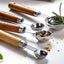 Measuring Spoon Set Wooden Handle Stainless Steel Measuring Cups Spoons Baking Tools Coffee Bartending Scale Kitchen Accessories - Slobuy