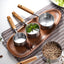 Measuring Spoon Set Wooden Handle Stainless Steel Measuring Cups Spoons Baking Tools Coffee Bartending Scale Kitchen Accessories - Slobuy