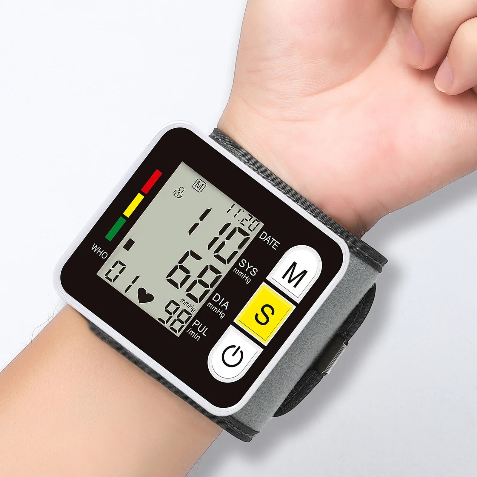 Medical Digital Wrist Blood Pressure Monitor Heart Rate Pulse Meter Measure Sphygmomanometer PR LCD Screen Portable Health Care - Slobuy