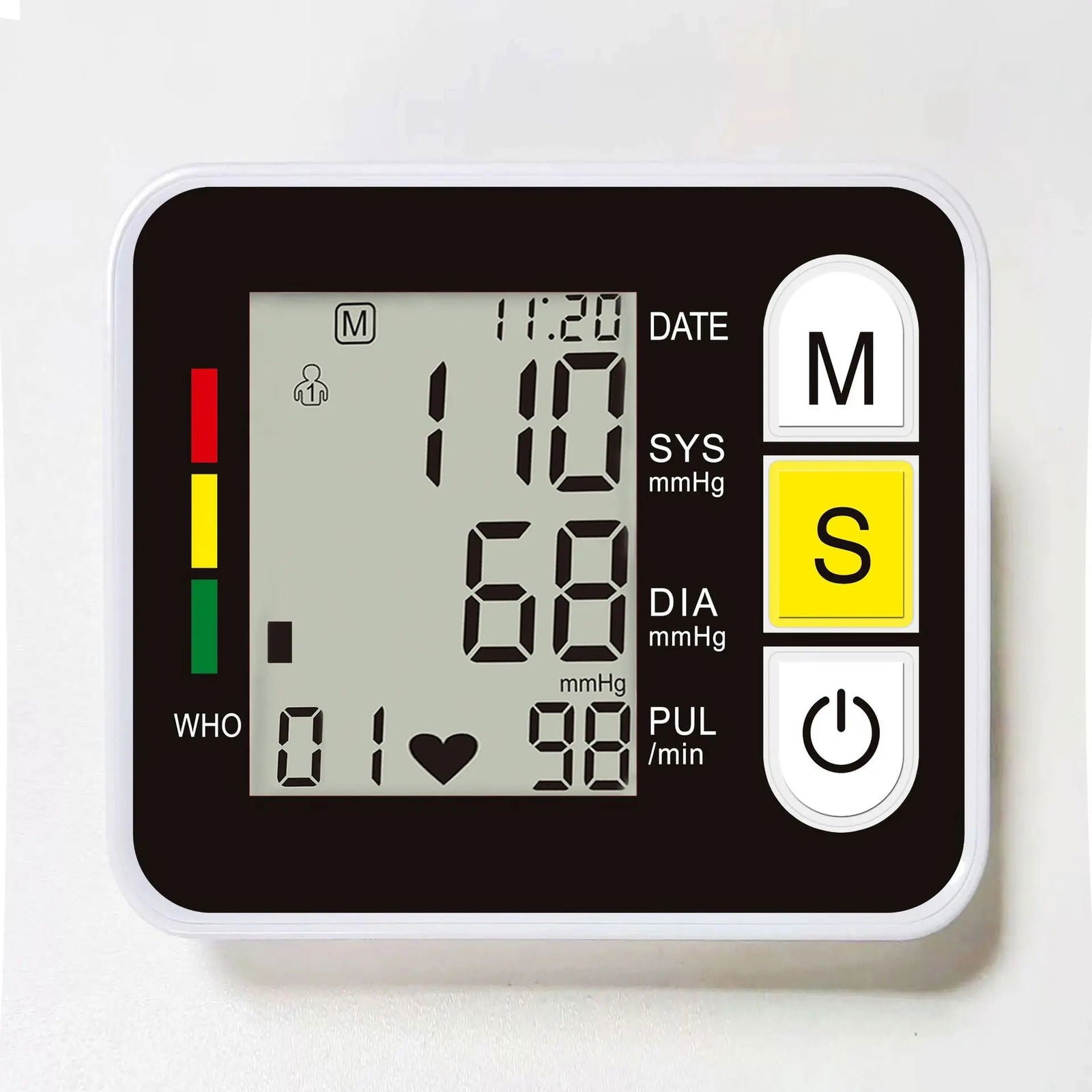 Medical Digital Wrist Blood Pressure Monitor Heart Rate Pulse Meter Measure Sphygmomanometer PR LCD Screen Portable Health Care - Slobuy