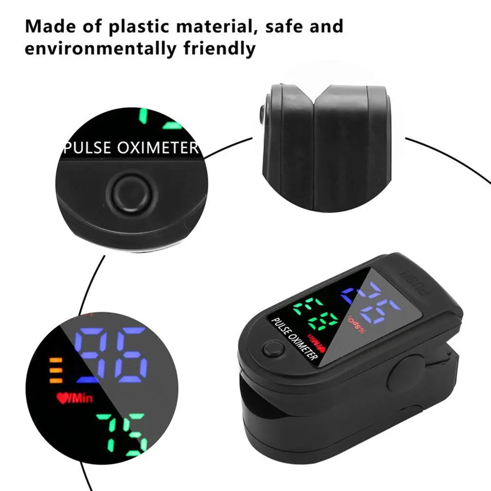 Medical Finger Oximeter Fingertip Pulse Oximeter Equipment SPO2 PR Heart Rate Monitor Blood Oxygen Saturation Health Care Meter - Slobuy