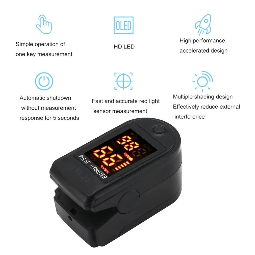 Medical Finger Oximeter Fingertip Pulse Oximeter Equipment SPO2 PR Heart Rate Monitor Blood Oxygen Saturation Health Care Meter - Slobuy