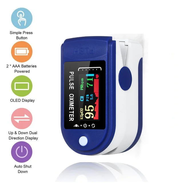 Medical Finger Oximeter Fingertip Pulse Oximeter Equipment SPO2 PR Heart Rate Monitor Blood Oxygen Saturation Health Care Meter - Slobuy
