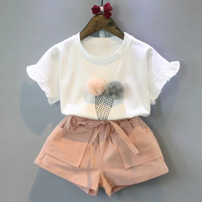 Melario Cotton Girls Clothing Sets Summer Vest Two Piece Sleeveless Children Sets Fashion Girls Clothes Suit Casual Dot Outfits - Slobuy