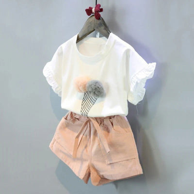 Melario Cotton Girls Clothing Sets Summer Vest Two Piece Sleeveless Children Sets Fashion Girls Clothes Suit Casual Dot Outfits - Slobuy