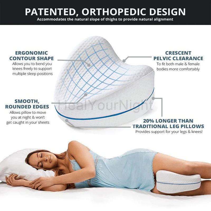 Memory Cotton Leg Pillow Sleeping Orthopedic Sciatica Back Hip Body Joint Pain Relief Thigh Leg Pad Cushion Home Memory Foam - Slobuy