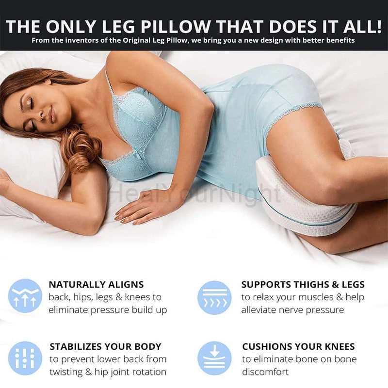 Memory Cotton Leg Pillow Sleeping Orthopedic Sciatica Back Hip Body Joint Pain Relief Thigh Leg Pad Cushion Home Memory Foam - Slobuy