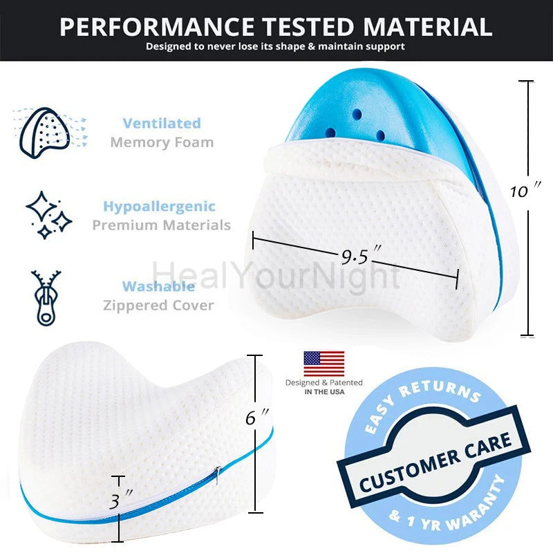 Memory Cotton Leg Pillow Sleeping Orthopedic Sciatica Back Hip Body Joint Pain Relief Thigh Leg Pad Cushion Home Memory Foam - Slobuy