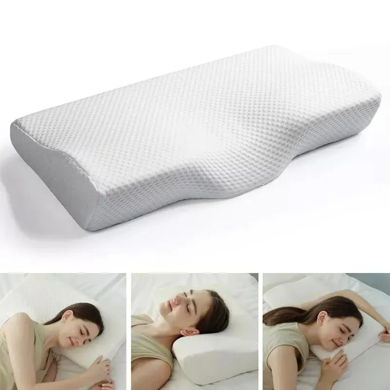 Memory Foam Bed Orthopedic Pillow Neck Protection Slow Rebound Memory Pillow Butterfly Shaped Health Cervical Neck - Slobuy