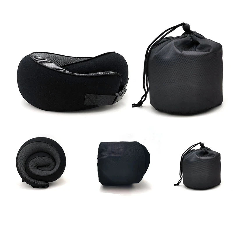 Memory Foam Neck Pillow Cervical Vertebra Travel Portable Noon Break Aircraft U Type Of Pillow Sleep Camping Pillow Carry Bag - Slobuy