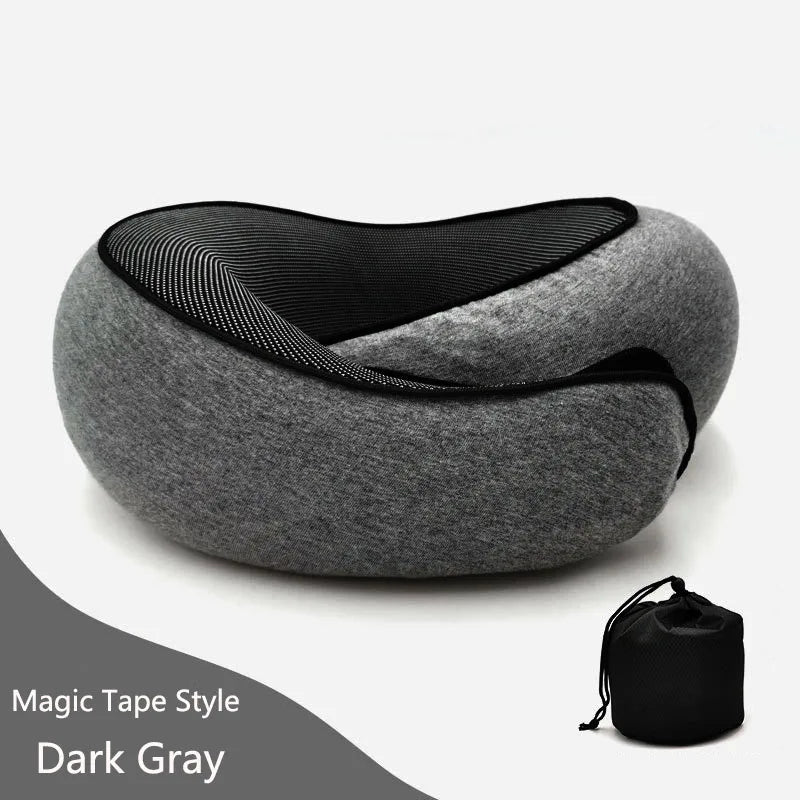 Memory Foam Neck Pillow Cervical Vertebra Travel Portable Noon Break Aircraft U Type Of Pillow Sleep Camping Pillow Carry Bag - Slobuy