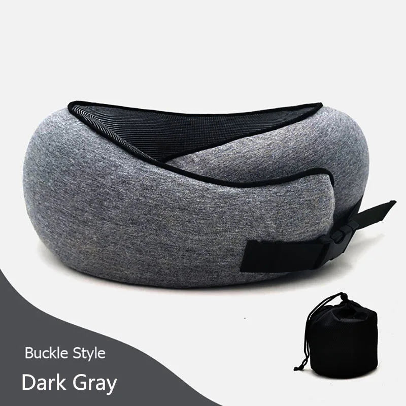 Memory Foam Neck Pillow Cervical Vertebra Travel Portable Noon Break Aircraft U Type Of Pillow Sleep Camping Pillow Carry Bag - Slobuy