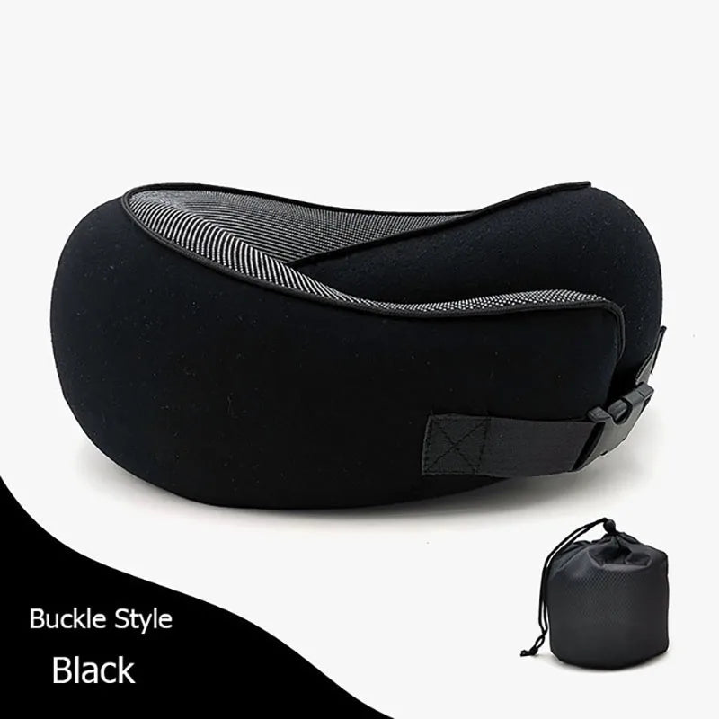 Memory Foam Neck Pillow Cervical Vertebra Travel Portable Noon Break Aircraft U Type Of Pillow Sleep Camping Pillow Carry Bag - Slobuy