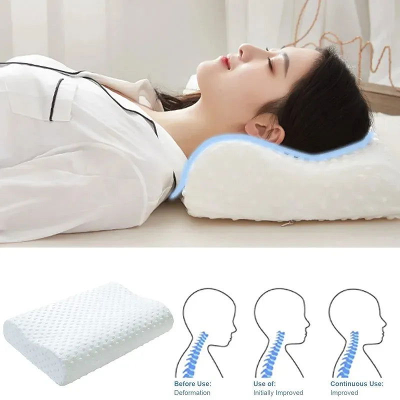 Memory Foam Pillow for Sleeping Adjustable Side Sleeper Pillow for Neck Shoulder Pain Relief Orthopedic Contour Pillow JAF028 - Slobuy