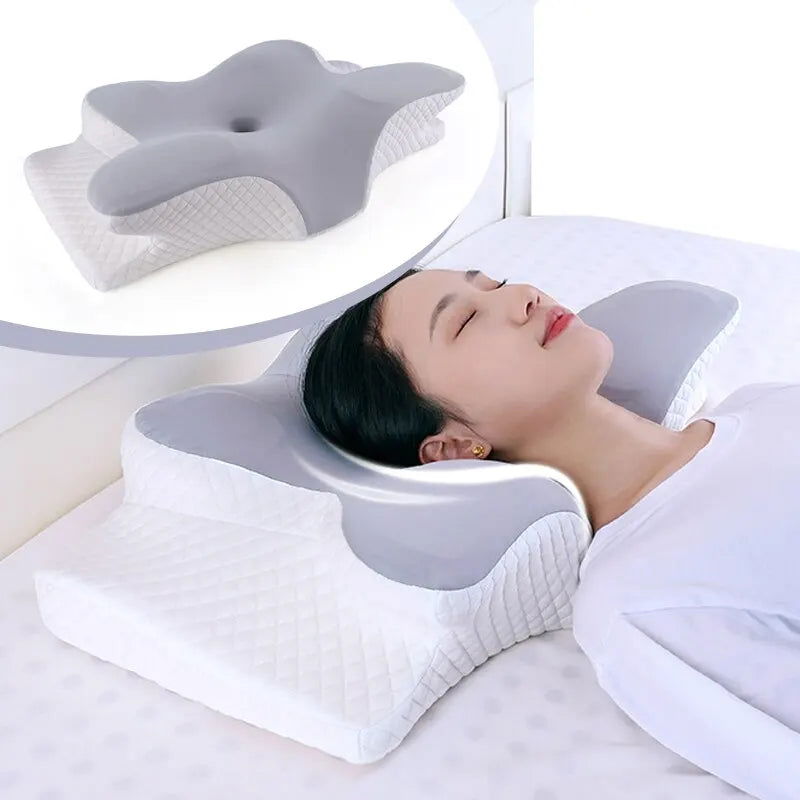 Memory Foam Pillows Butterfly Shaped Relaxing Cervical Slow Rebound Neck Pillow Pain Relief Sleeping Orthopedic Pillow Beding - Slobuy