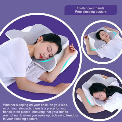 Memory Foam Pillows Butterfly Shaped Relaxing Cervical Slow Rebound Neck Pillow Pain Relief Sleeping Orthopedic Pillow Beding - Slobuy