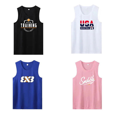 Men Basketball Jerseys Shirts Youth Basketball Vest Uniforms Blank Custom Gym Running Training Loose Jerseys Suits Tank Top - Slobuy