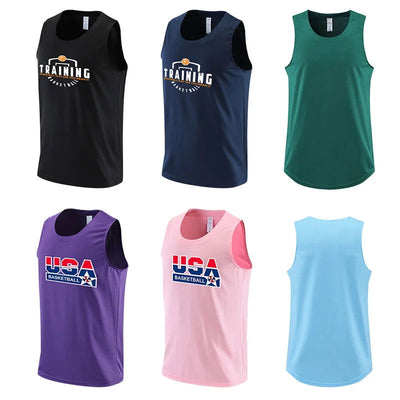 Men Basketball Jerseys Shirts Youth Basketball Vest Uniforms Blank Custom Gym Running Training Loose Jerseys Suits Tank Top - Slobuy