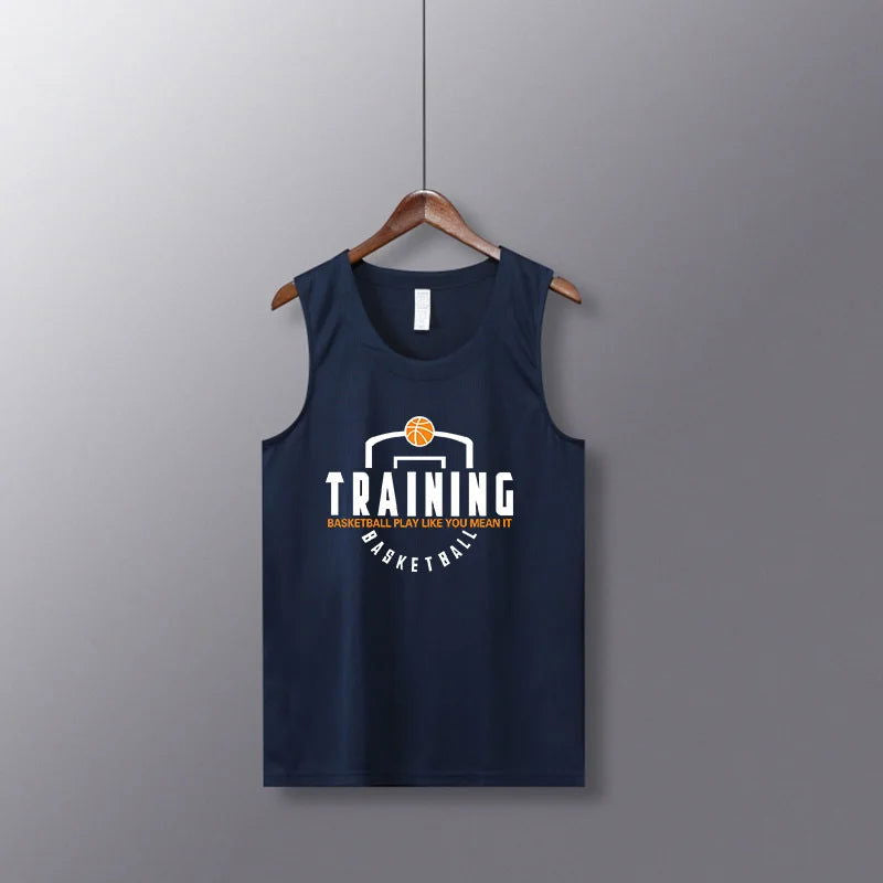 Men Basketball Jerseys Shirts Youth Basketball Vest Uniforms Blank Custom Gym Running Training Loose Jerseys Suits Tank Top - Slobuy