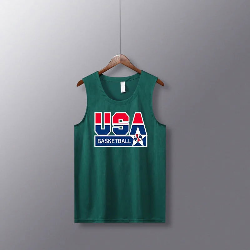 Men Basketball Jerseys Shirts Youth Basketball Vest Uniforms Blank Custom Gym Running Training Loose Jerseys Suits Tank Top - Slobuy