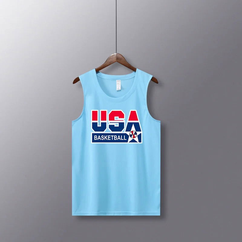 Men Basketball Jerseys Shirts Youth Basketball Vest Uniforms Blank Custom Gym Running Training Loose Jerseys Suits Tank Top - Slobuy