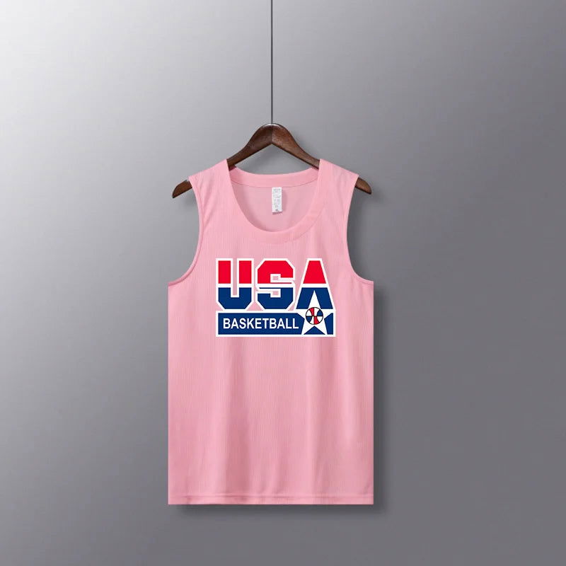 Men Basketball Jerseys Shirts Youth Basketball Vest Uniforms Blank Custom Gym Running Training Loose Jerseys Suits Tank Top - Slobuy