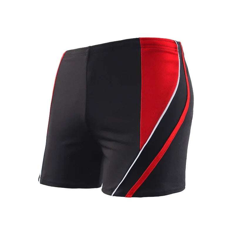 Men Elastic Swimming Trunk Swimwear Striped Beach Swim Sport Short Briefs Surfing Summer Swimsuit Boxer Shorts Bathing Suit - Slobuy