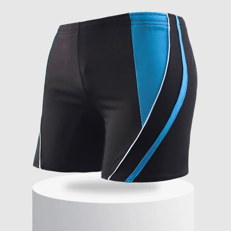 Men Elastic Swimming Trunk Swimwear Striped Beach Swim Sport Short Briefs Surfing Summer Swimsuit Boxer Shorts Bathing Suit - Slobuy