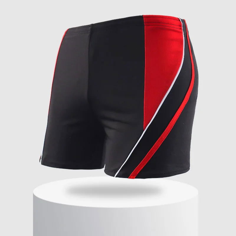 Men Elastic Swimming Trunk Swimwear Striped Beach Swim Sport Short Briefs Surfing Summer Swimsuit Boxer Shorts Bathing Suit - Slobuy