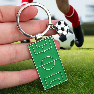 Men Football Field Soccer Key Chain Holder Playground Sports Souvenir Keyring Ornament Keychains Jewelry Football Fans Club Gift - Slobuy