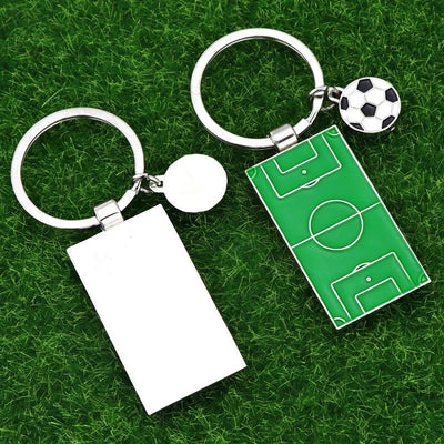 Men Football Field Soccer Key Chain Holder Playground Sports Souvenir Keyring Ornament Keychains Jewelry Football Fans Club Gift - Slobuy