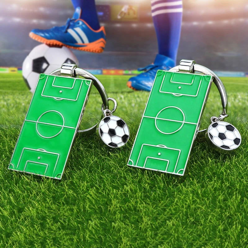 Men Football Field Soccer Key Chain Holder Playground Sports Souvenir Keyring Ornament Keychains Jewelry Football Fans Club Gift - Slobuy