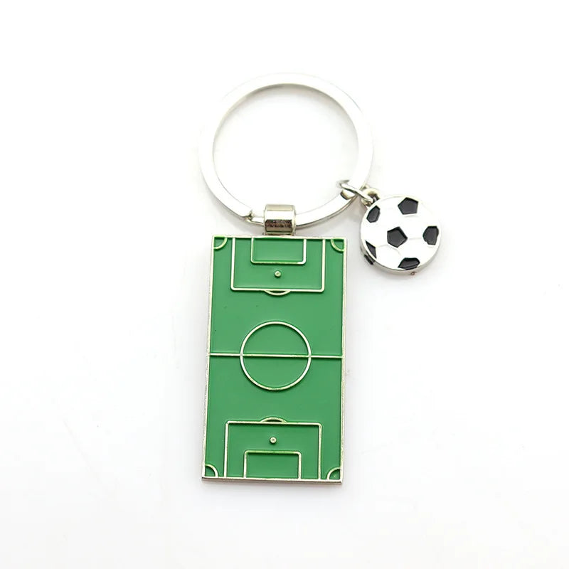 Men Football Field Soccer Key Chain Holder Playground Sports Souvenir Keyring Ornament Keychains Jewelry Football Fans Club Gift - Slobuy