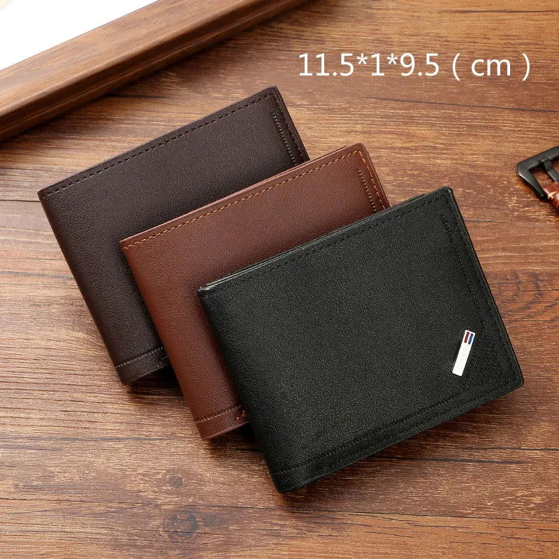 Men Inserts Foldable Wallets Picture Coin Slim Purses Business Money Credit ID Cards Holders Vintage Protection Capacity Bags - Slobuy