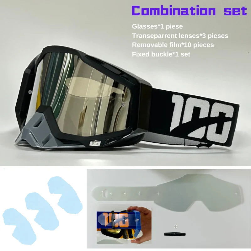 Men Motocross Goggles HD Lens Motorcycle Anti-fog Eyeglasses Riding Glasses Women Moto MX MTB Sunglasses Dirt Bike Accessories - Slobuy