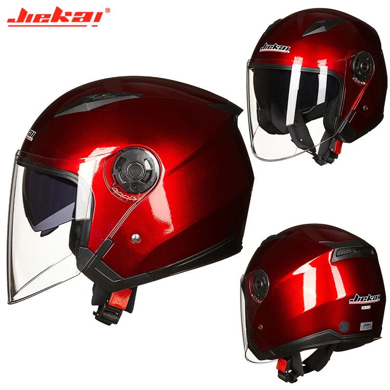 Men Motorcycle half Helmets Dual Lens Scooter Moto Helmet Casco vespa village Riding capacete de moto motocross Helmets - Slobuy