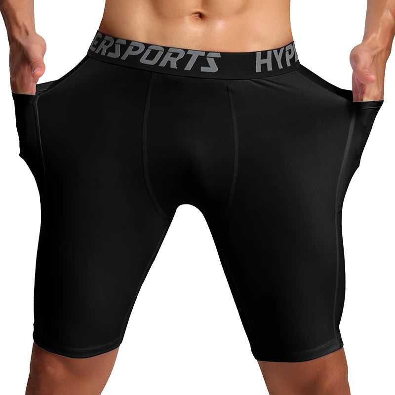 Men Running Short  Quick Dry Leggings Mens Compression Tights Gym Fitness Sport Shorts Male Trunks - Slobuy