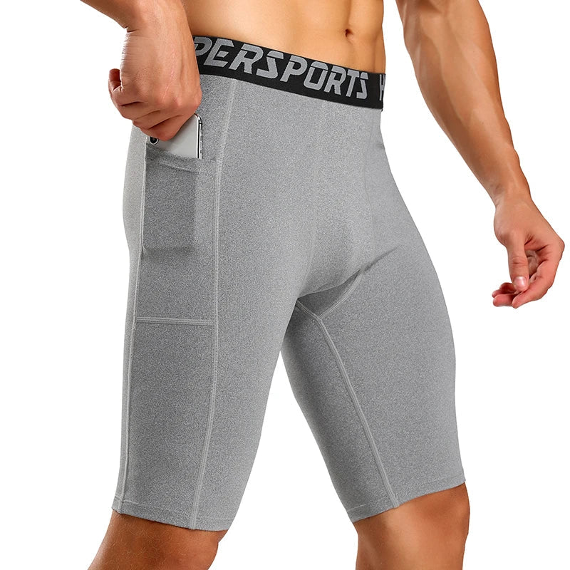 Men Running Short  Quick Dry Leggings Mens Compression Tights Gym Fitness Sport Shorts Male Trunks - Slobuy