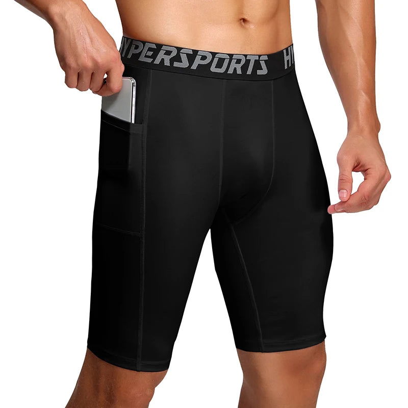 Men Running Short  Quick Dry Leggings Mens Compression Tights Gym Fitness Sport Shorts Male Trunks - Slobuy