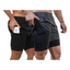 Men Running Shorts 2 Pcs Sportswear 2 In 1 Double Deck Quick Dry Gym Sportswear Fitness Workout Hot Pants Male Training Shorts - Slobuy