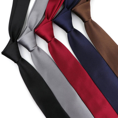 Men Solid Classic Ties Formal Striped Business 6cm Slim Necktie for Wedding Tie Skinny Groom Cravat - Slobuy