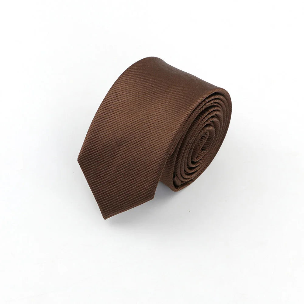 Men Solid Classic Ties Formal Striped Business 6cm Slim Necktie for Wedding Tie Skinny Groom Cravat - Slobuy