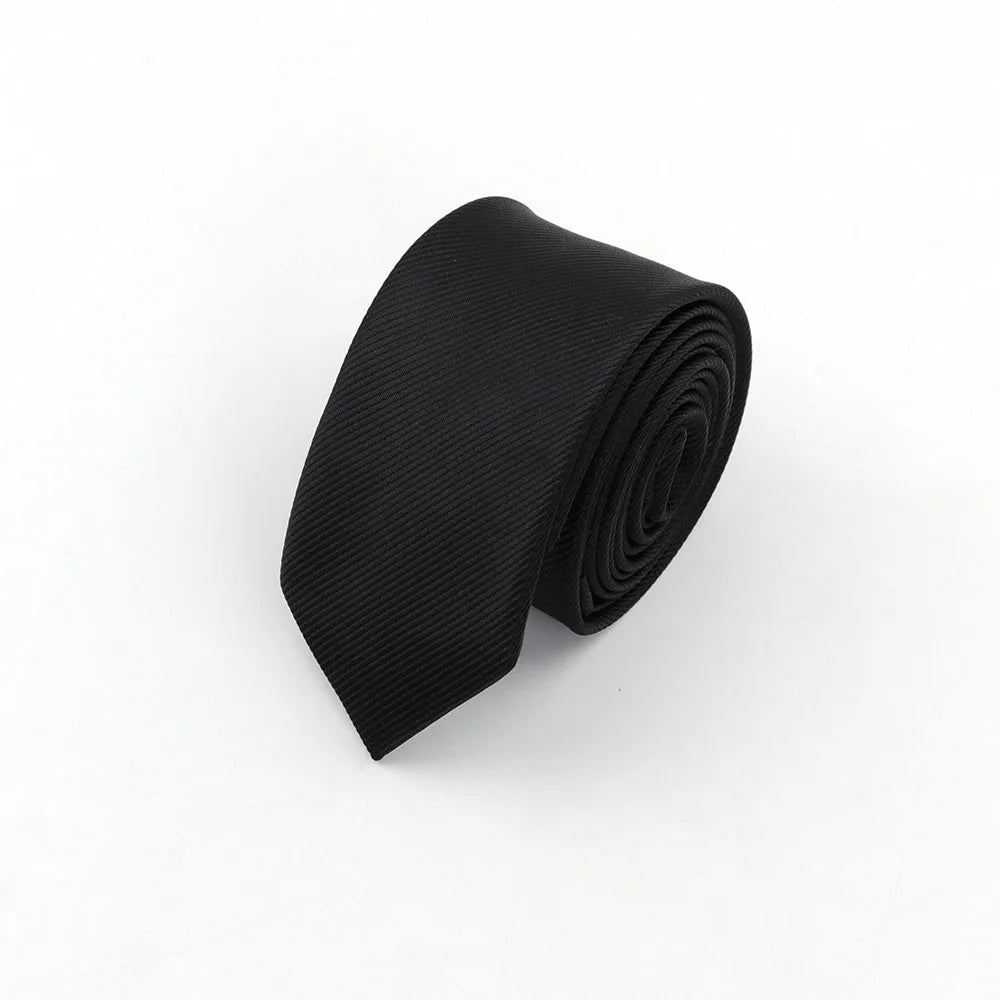Men Solid Classic Ties Formal Striped Business 6cm Slim Necktie for Wedding Tie Skinny Groom Cravat - Slobuy