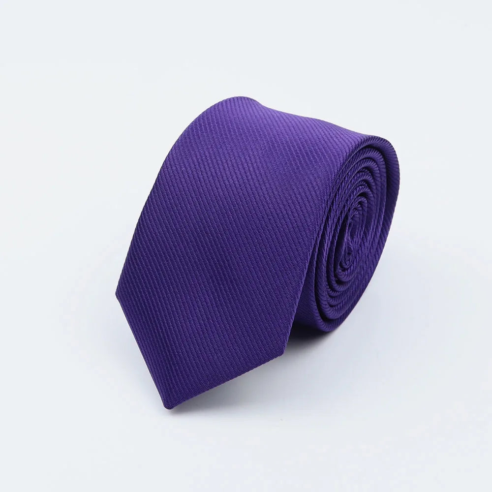 Men Solid Classic Ties Formal Striped Business 6cm Slim Necktie for Wedding Tie Skinny Groom Cravat - Slobuy