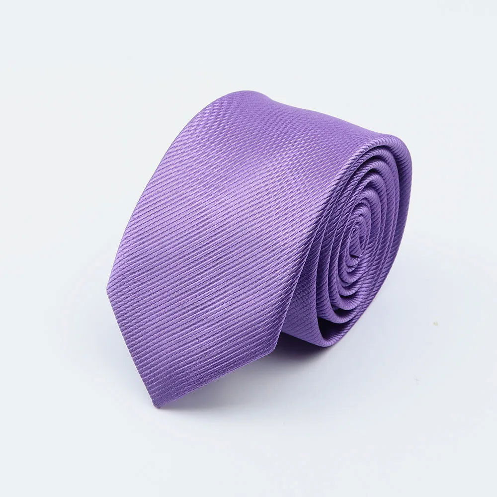 Men Solid Classic Ties Formal Striped Business 6cm Slim Necktie for Wedding Tie Skinny Groom Cravat - Slobuy