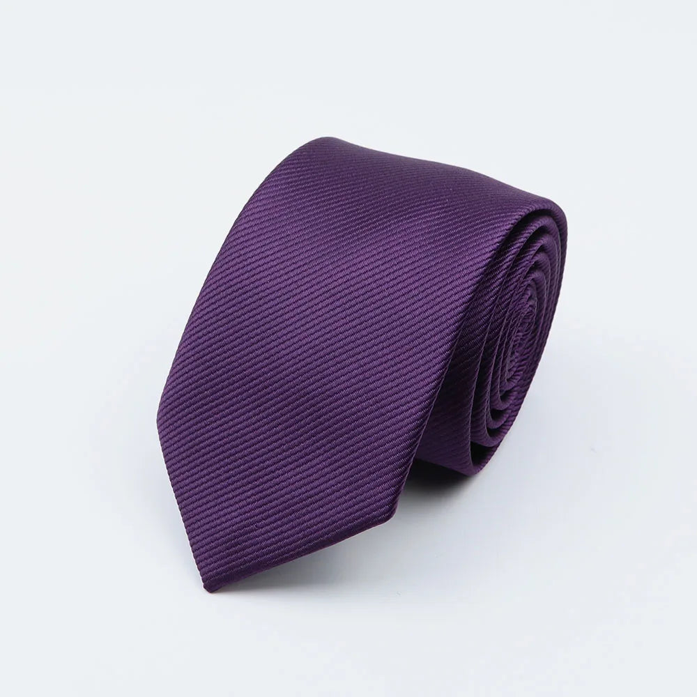 Men Solid Classic Ties Formal Striped Business 6cm Slim Necktie for Wedding Tie Skinny Groom Cravat - Slobuy