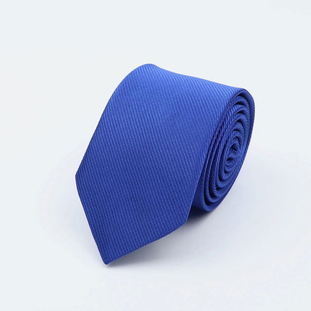 Men Solid Classic Ties Formal Striped Business 6cm Slim Necktie for Wedding Tie Skinny Groom Cravat - Slobuy