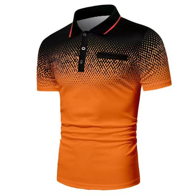 Men Summer Fashion Slim Fit Short Sleeve Lapel Polo Shirt , Men Casual Sport Fake Pocket Golf Polo Shirt . - Slobuy